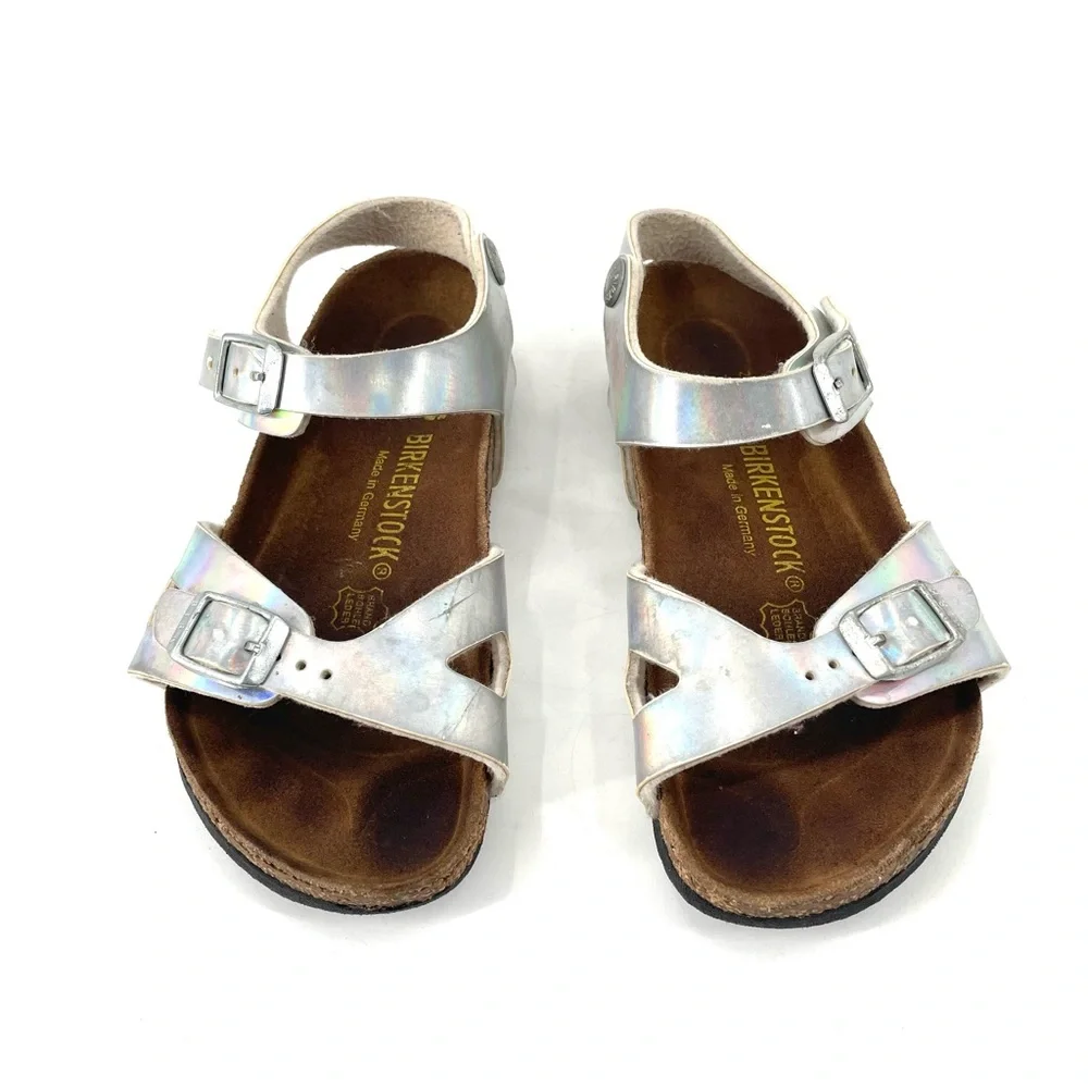 Birkenstock Silver Metallic Strappy Sandal